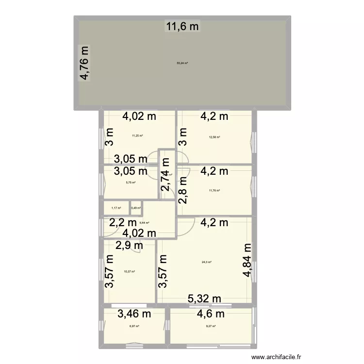 MAISON ALEXANDRE 1. Plan de 13  et 158 m²