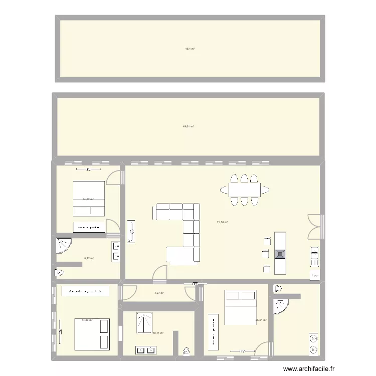 Casa. Plan de 9  et 246 m²