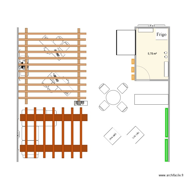 bel habitat 2026. Plan de 1 pièce et 6 m2