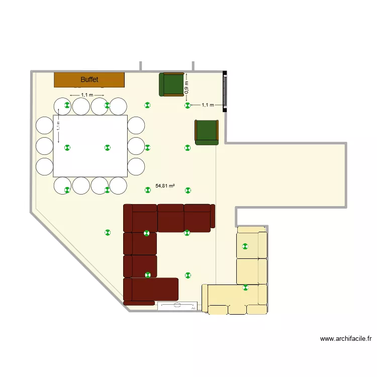 plan s&eacute;jour. Plan de 