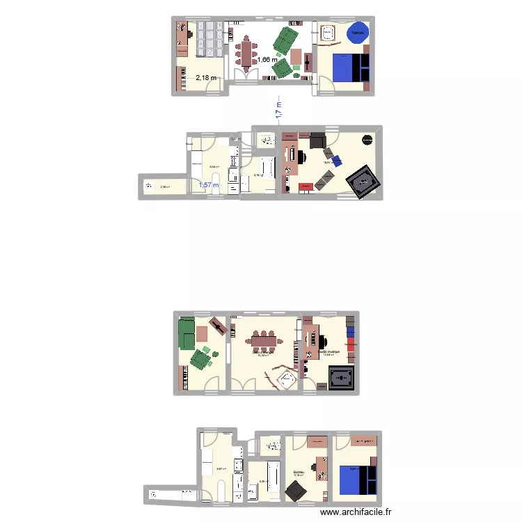 Appartement Bon 1. Plan de 16  et 132 m²