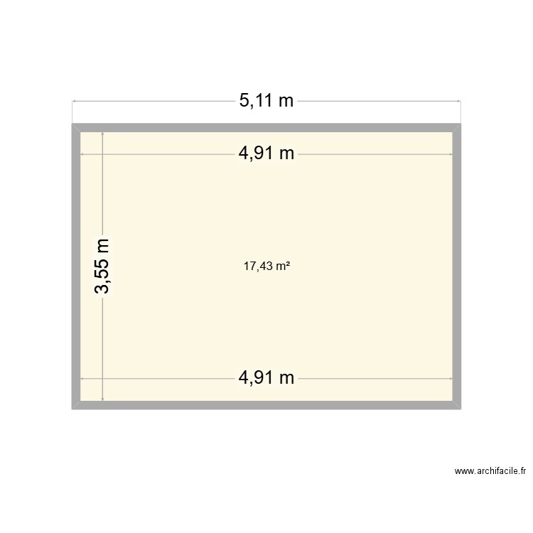 plan1. Plan de 1 pièce et 17 m2
