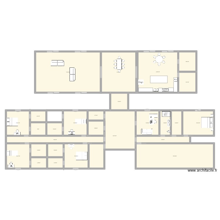 LA MAISON IDEALE. Plan de 27 pièces et 449 m2