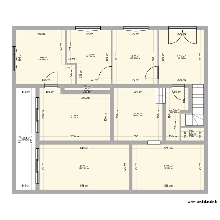 sous sol. Plan de 0 pièce et 0 m2