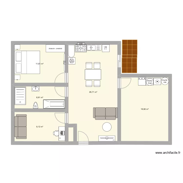 70 m2. Plan de 5 et 75 m² 70 m2. Plan de 5 et 75 m²