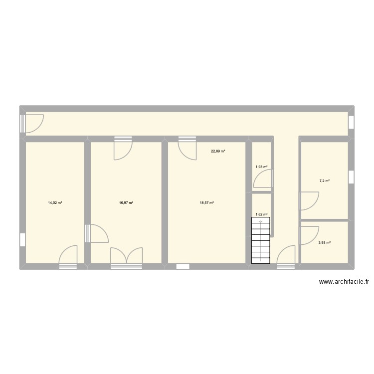 pasly rdc. Plan de 8 pièces et 87 m2