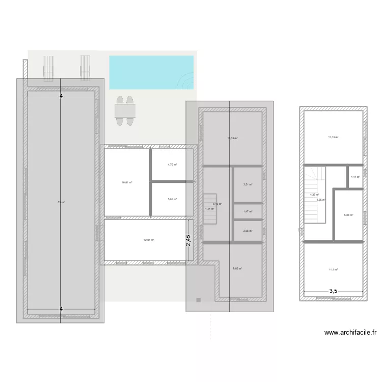 LONGERE TYPE 7 bis. Plan de 
