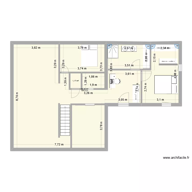 Ext  maison PSM. Plan de 