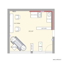 Salon de coiffure bac face mur