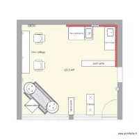 Salon de coiffure bac face mur