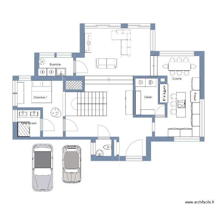 Sims 4. Plan de 9 pièces et 70 m2