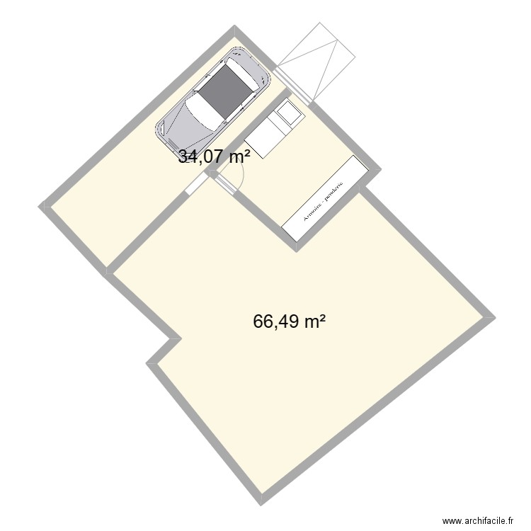 plan crevechamps. Plan de 2 pièces et 101 m2