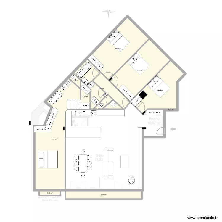 NOISIEL. Plan de 10  et 100 m²