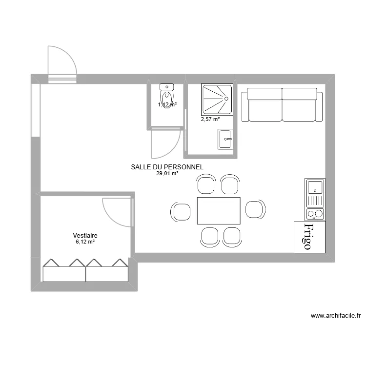 R+2 BASTIDE. Plan de 4 pièces et 39 m² R+2 BASTIDE. Plan de 4 pièces et 39 m²