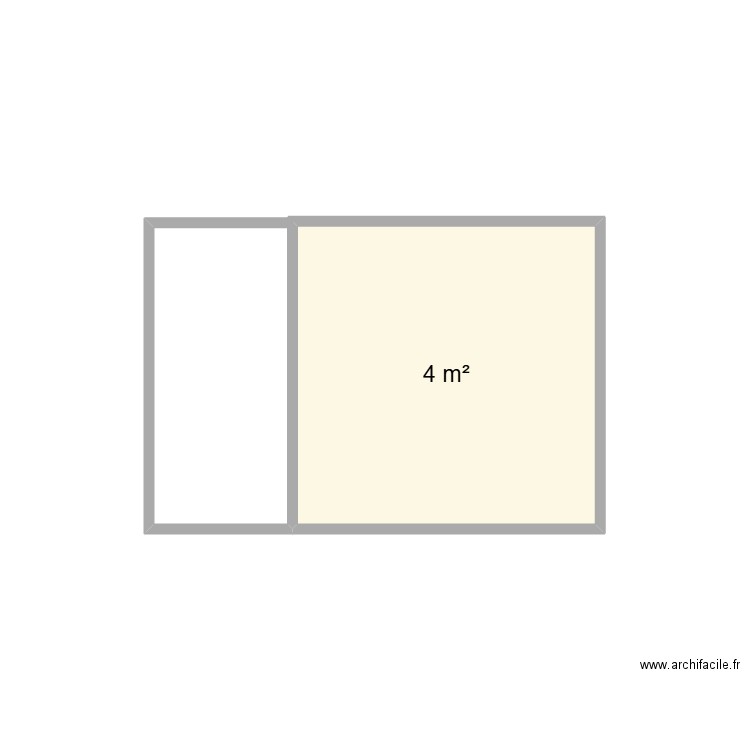poulet. Plan de 1 pièce et 4 m2