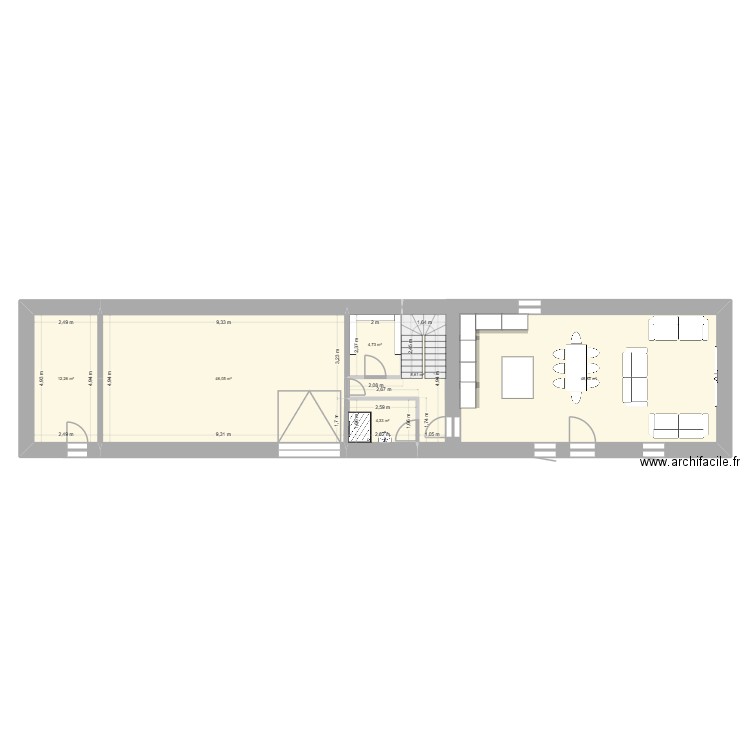 PLAN DE BASE. Plan de 6 pièces et 125 m2