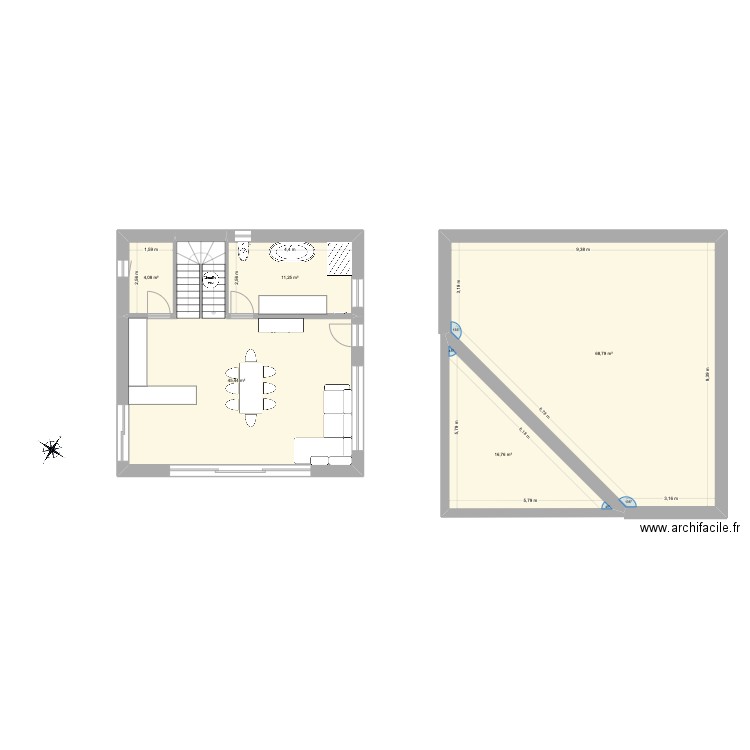 ORG. Plan de 5 pièces et 146 m2