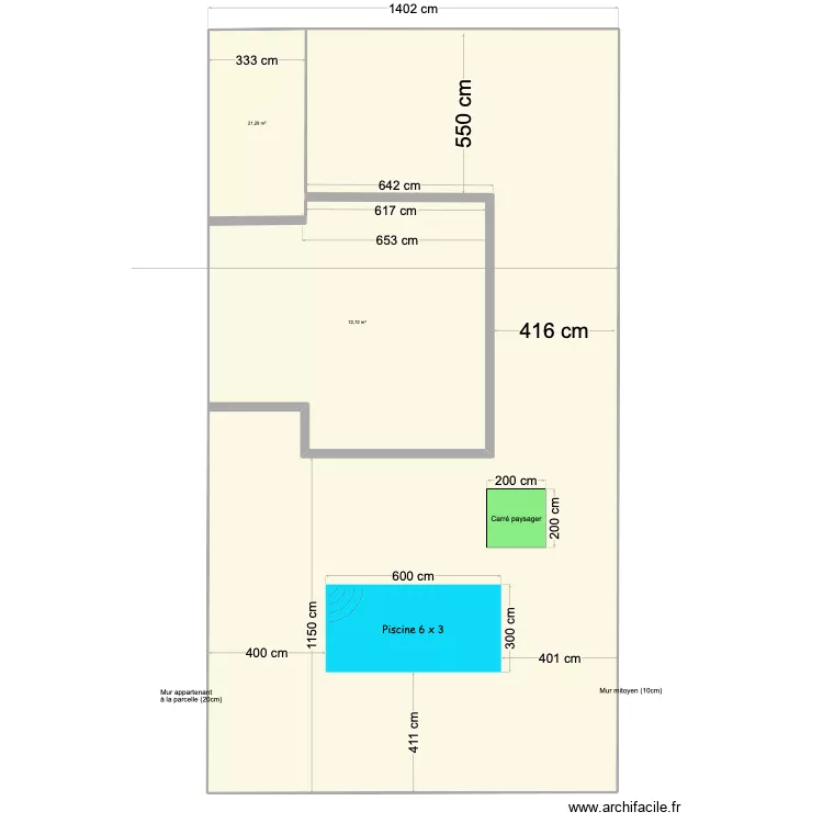 PLAN MALATAVERNE POUR PISCINE. Plan de 