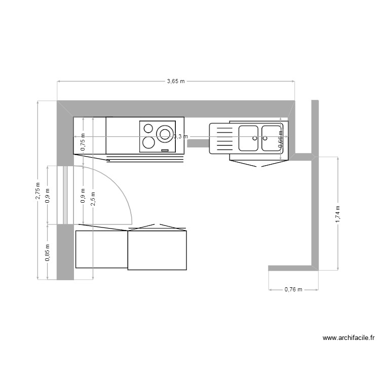 cuisine. Plan de 0 pièce et 0 m2