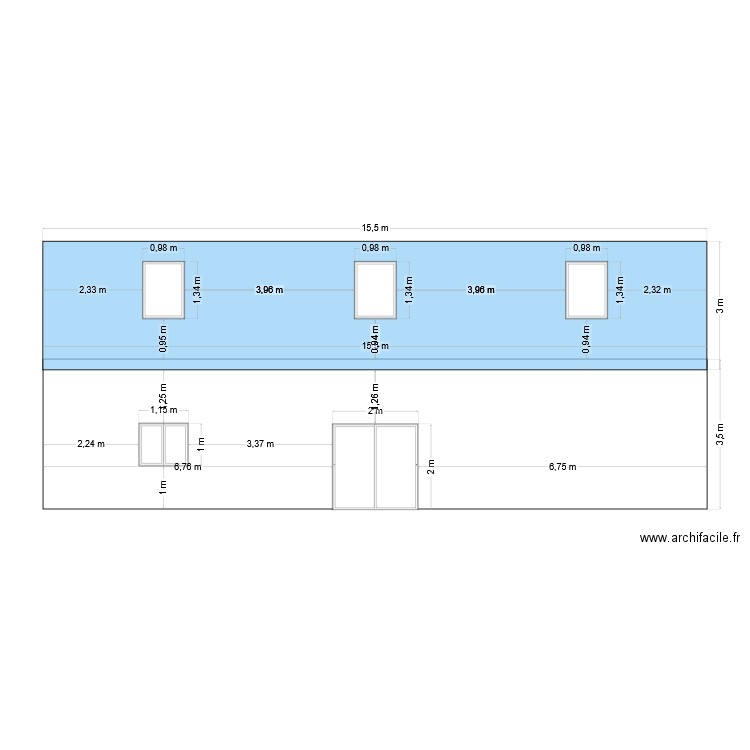 façade sud bât 2. Plan de 0 pièce et 0 m2