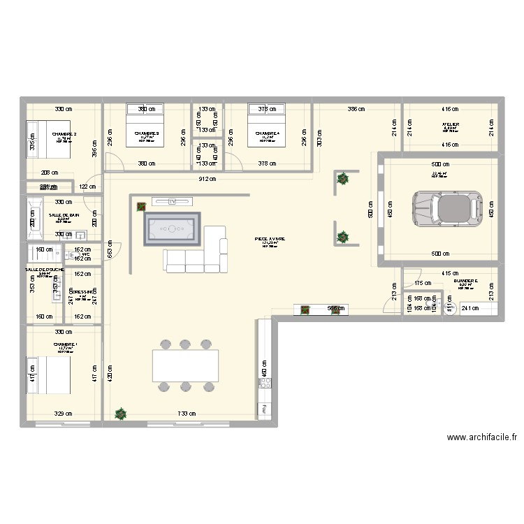 VICTO HUGO. Plan de 16 pièces et 232 m2