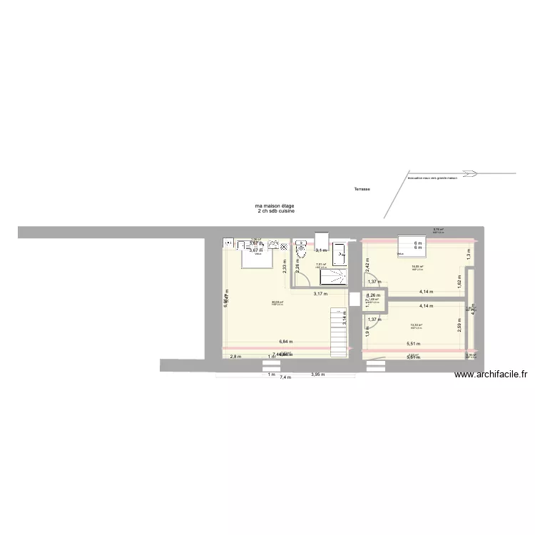 ma maison &eacute;tage 19/01/26. Plan de 11 pièces et 78 m²
