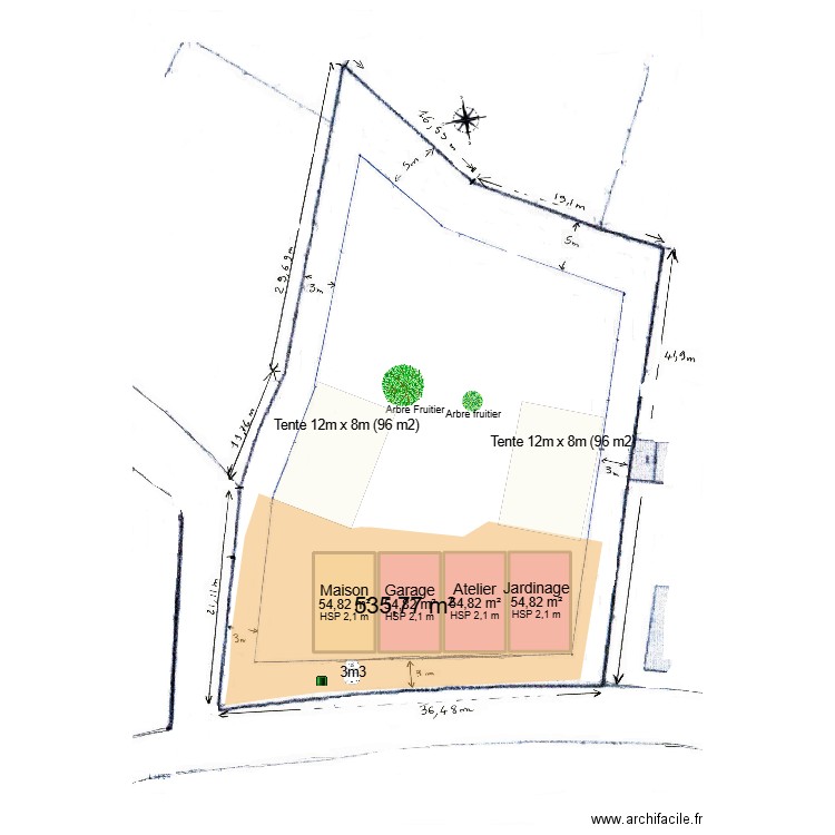 Pernik V6 - Géodésie. Plan de 4 pièces et 219 m2