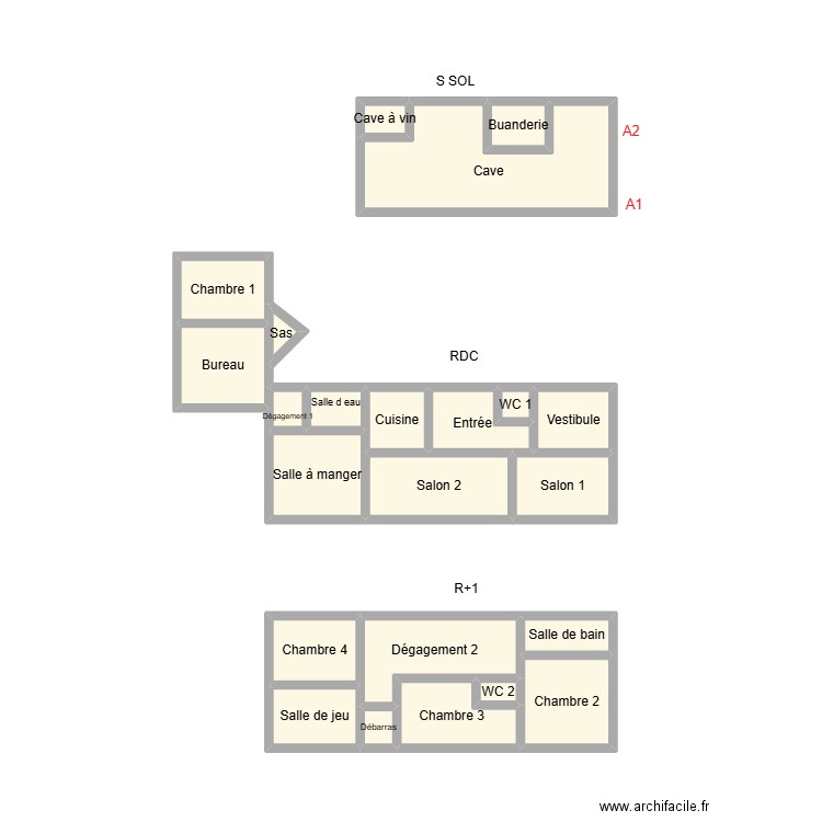 2502 SANQUER. Plan de 23 pièces et 20 m2