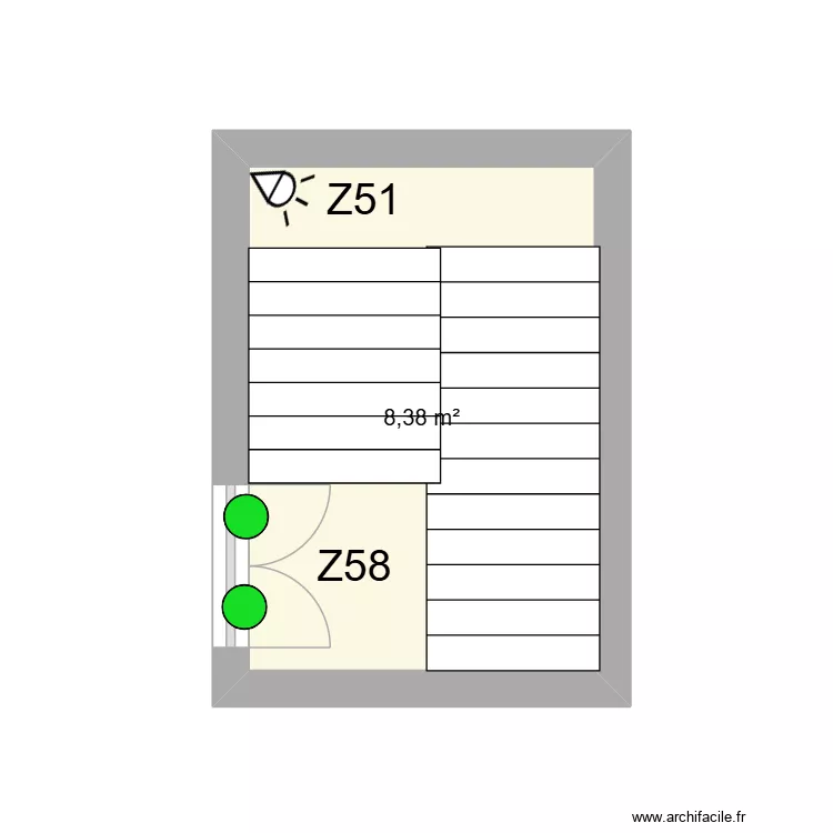 CARREFOUR SOUS SOL BUREAU. Plan de 1  et 8 m²