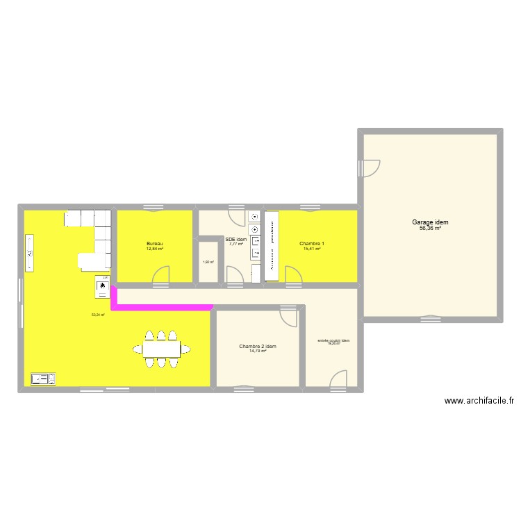 Projet 3. Plan de 8 pièces et 182 m2