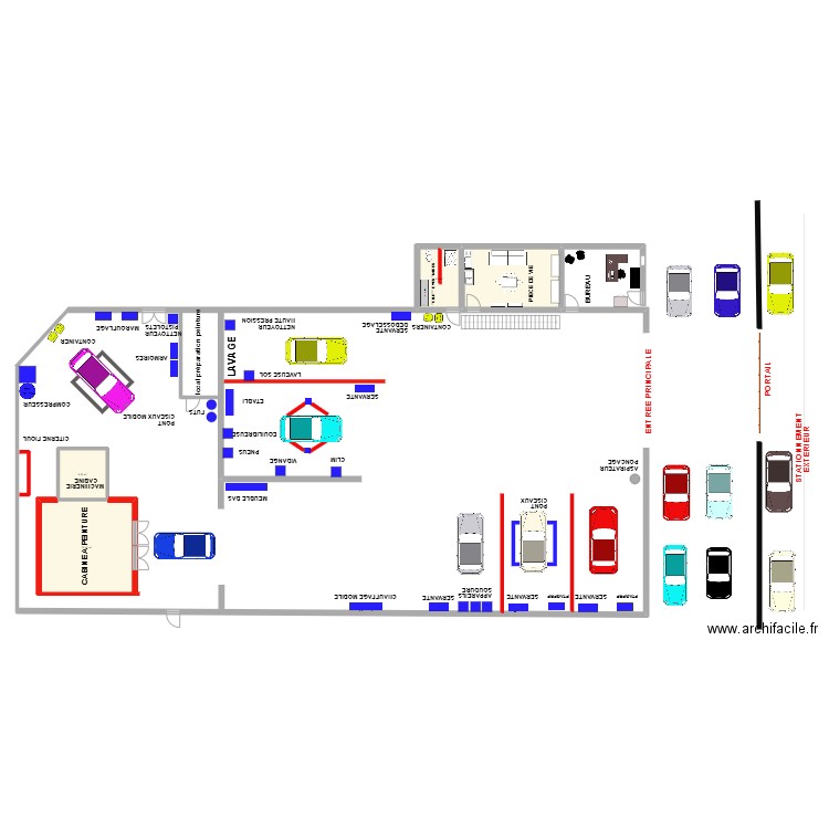 GARAGE TOULOUSE APRES TRAVAUX. Plan de 4 pièces et 68 m2