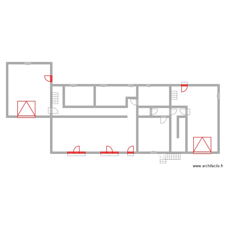 Oloron_BARTHE. Plan de 6 pièces et 98 m2