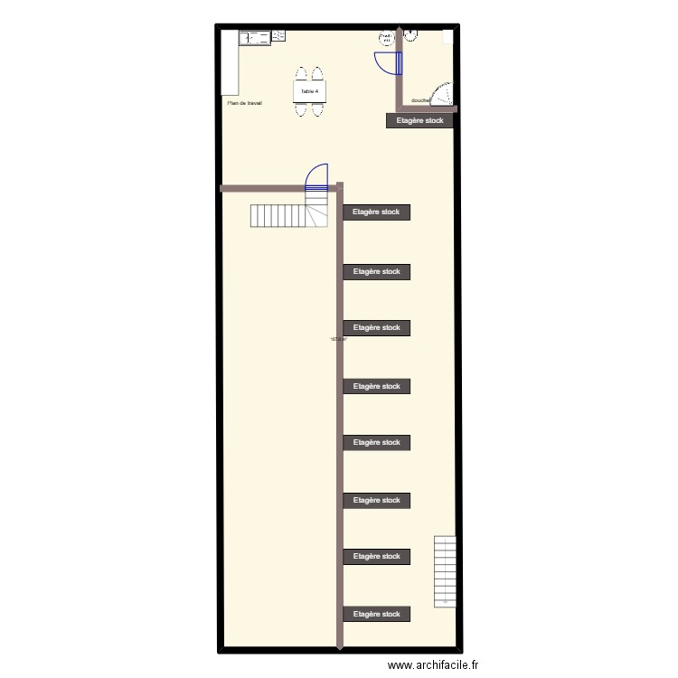 etage. Plan de 1 pièce et 188 m2