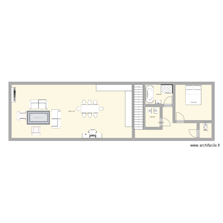 plan rdc. Plan de 6 pièces et 102 m2