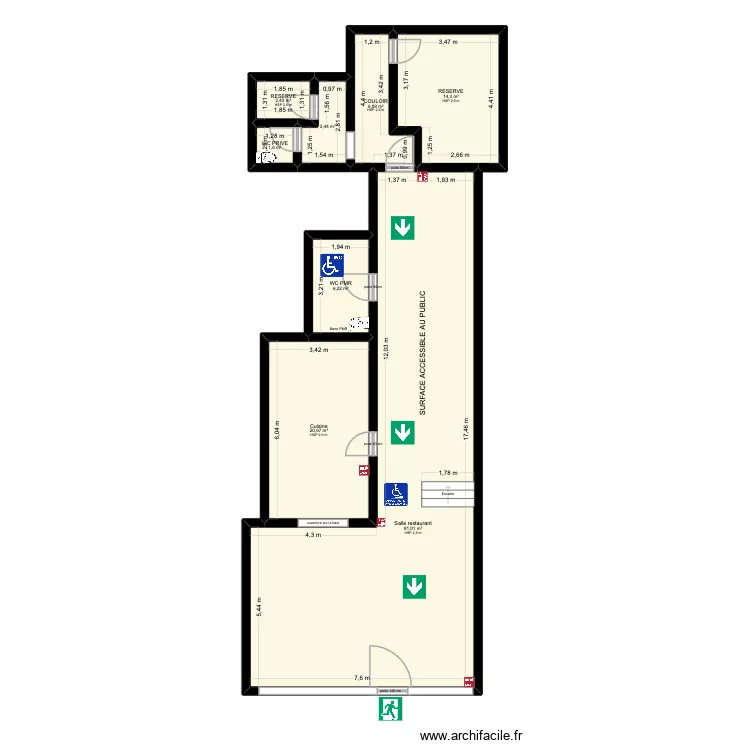 MY BURGER PLAN D'IMPLATATION. Plan de 8  et 136 m²