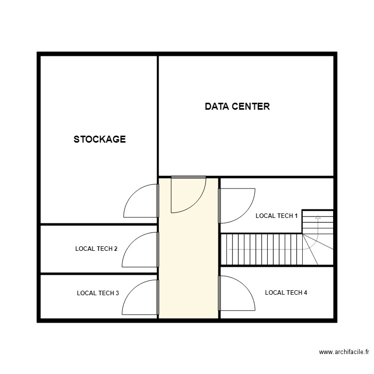 ZONE SERVEUR SNCF SOUS SOL. Plan de 8 pièces et 50 m2