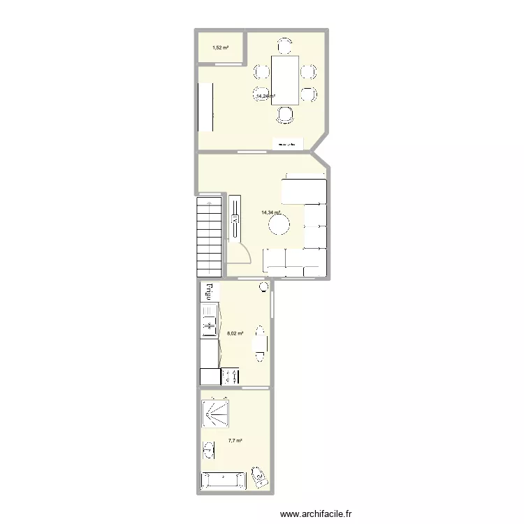 HOME. Plan de 5  et 46 m²