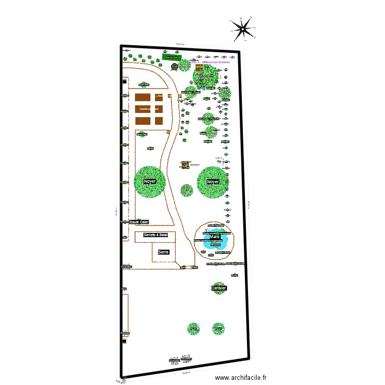 Jardin de la biodiversité. Plan de 1 pièce et 919 m2