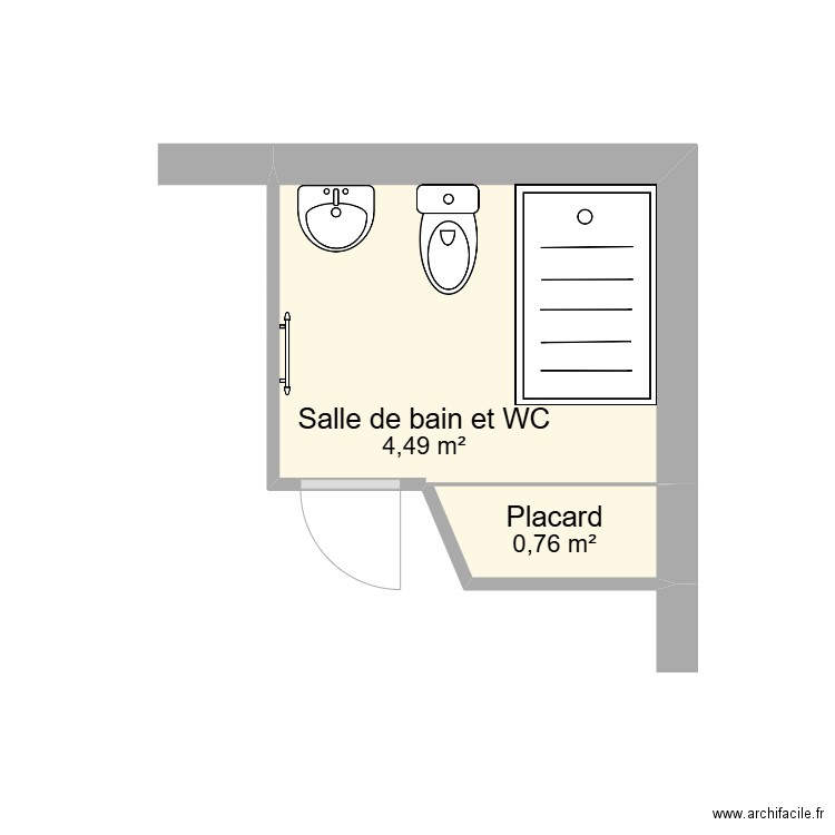 Stretta Adapt - Projet. Plan de 2 pièces et 5 m2