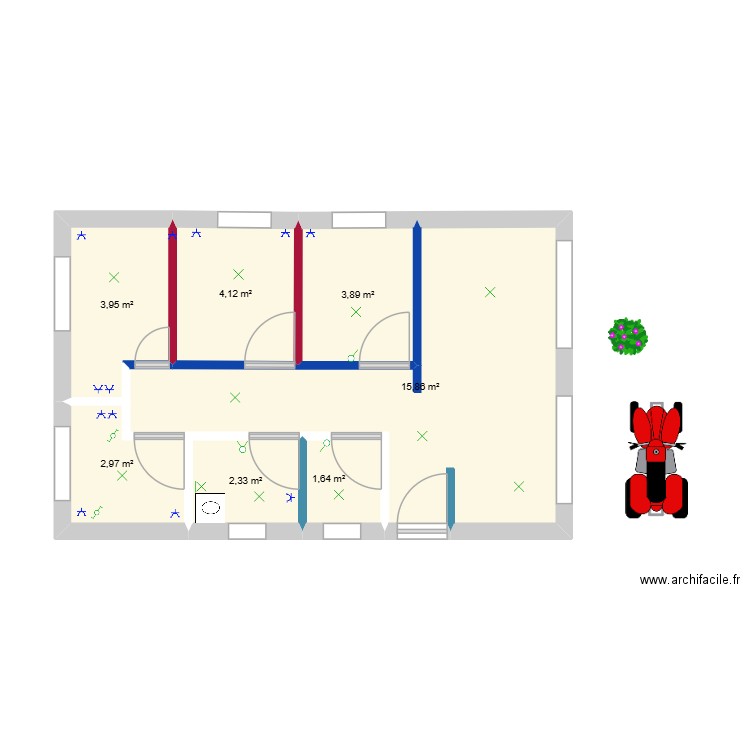 MAISON BELLE. Plan de 7 pièces et 35 m2