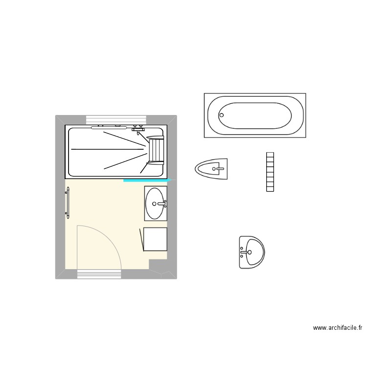 HARMAND SUZANNE PROJET. Plan de 1 pièce et 4 m2