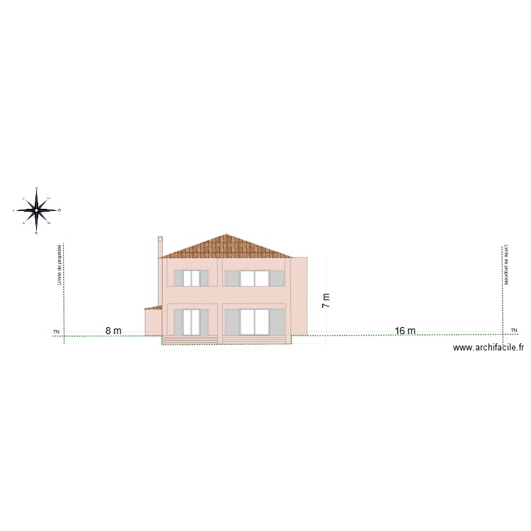 BESSE - façade NORD existant. Plan de 0 pièce et 0 m2