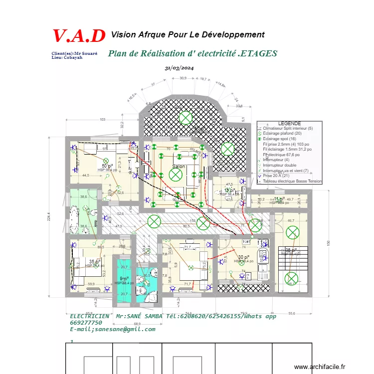 ELECTRICITE SOUARE 11. Plan de 