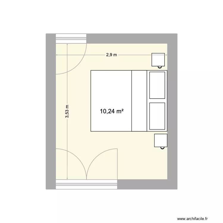 chambre 1. Plan de 1  et 10 m²