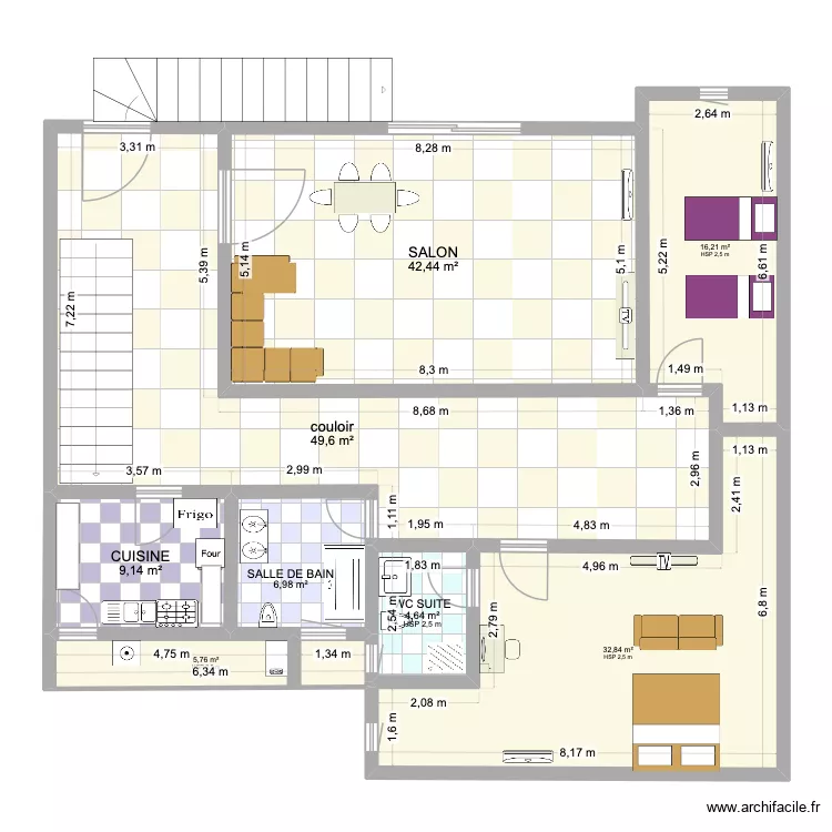 plan 22. Plan de 8  et 168 m²