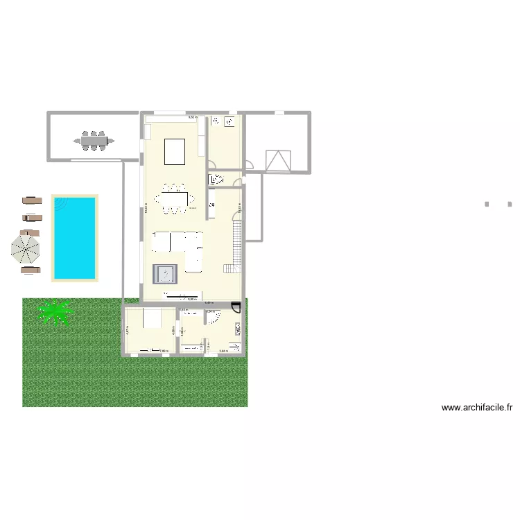Laudun rdc. Plan de 2  et 233 m²