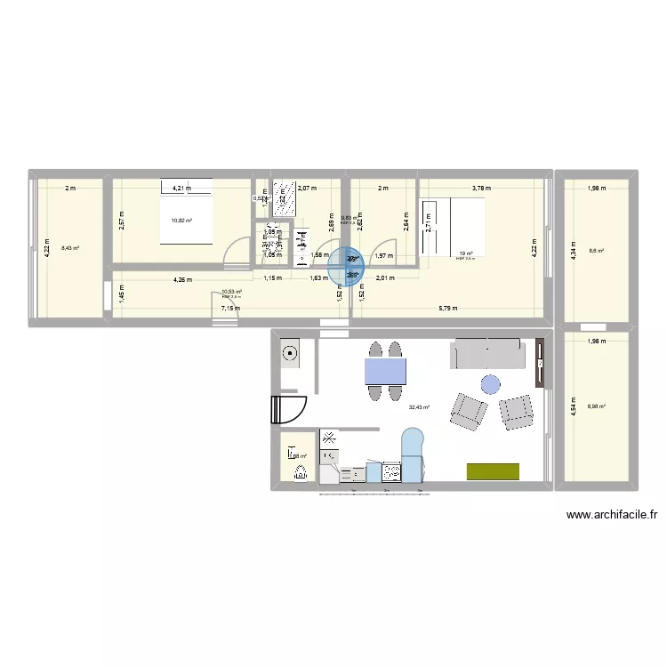 Appart Palavas. Plan de 11  et 112 m²