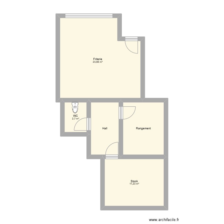 UQ8888. Plan de 5 pièces et 52 m2