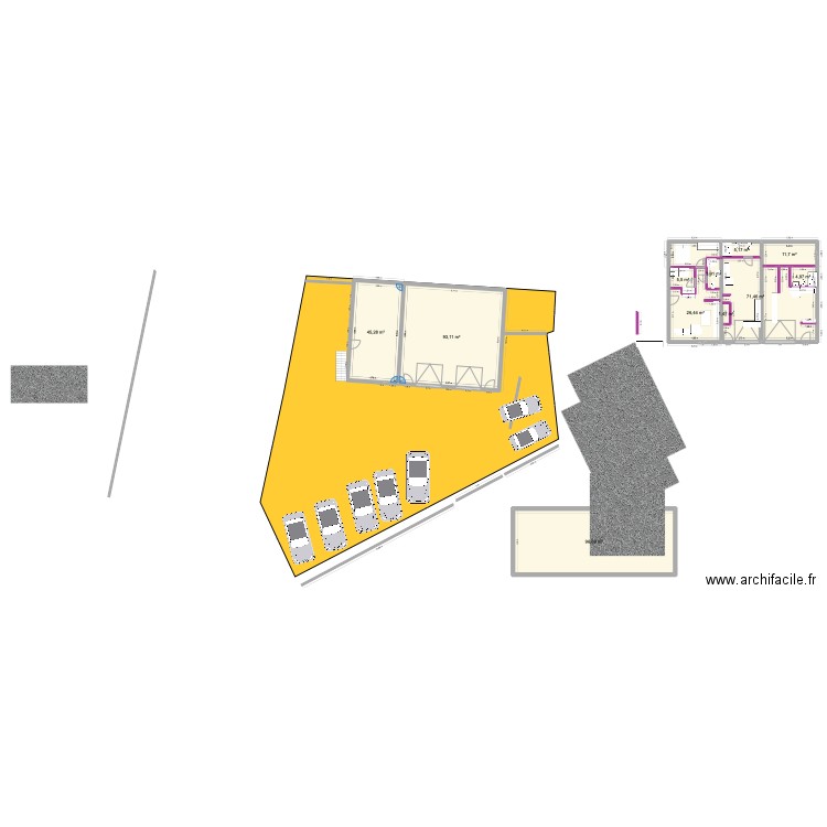 atelier. Plan de 11 pièces et 366 m2