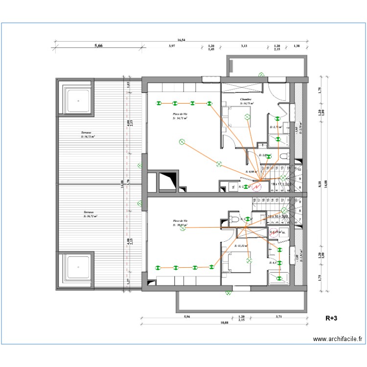 R+3. Plan de 0 pièce et 0 m2
